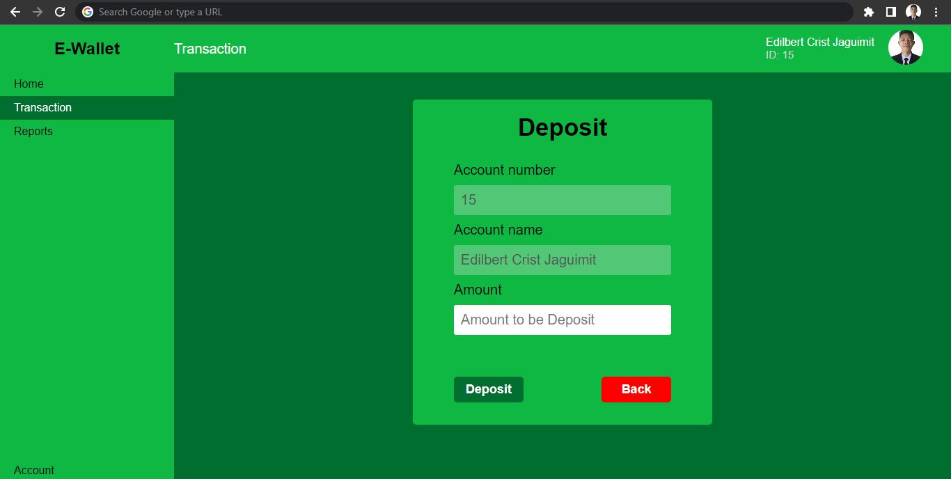 Simple E-wallet System Image